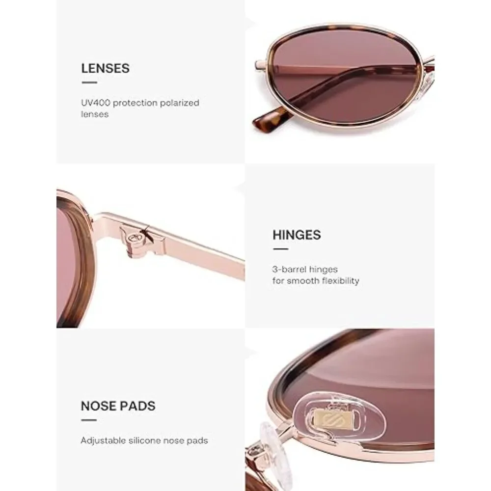 Trendy Oval Round Polarized Sunglasses for Men and Women Retro SJ1248